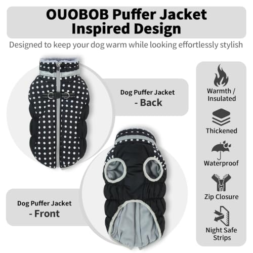 Image of Dog Coats for Large Dogs, Warm Dog Winter Jacket with Harness, XXL