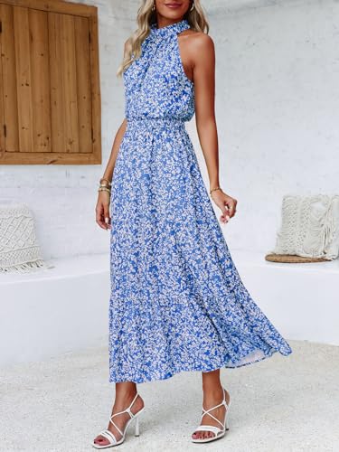 Chang Yun Maxi Summer Dresses for Women Halter Sleeveless Floral Boho Sun Vacation Outfits Long Wedding Guest Dress3
