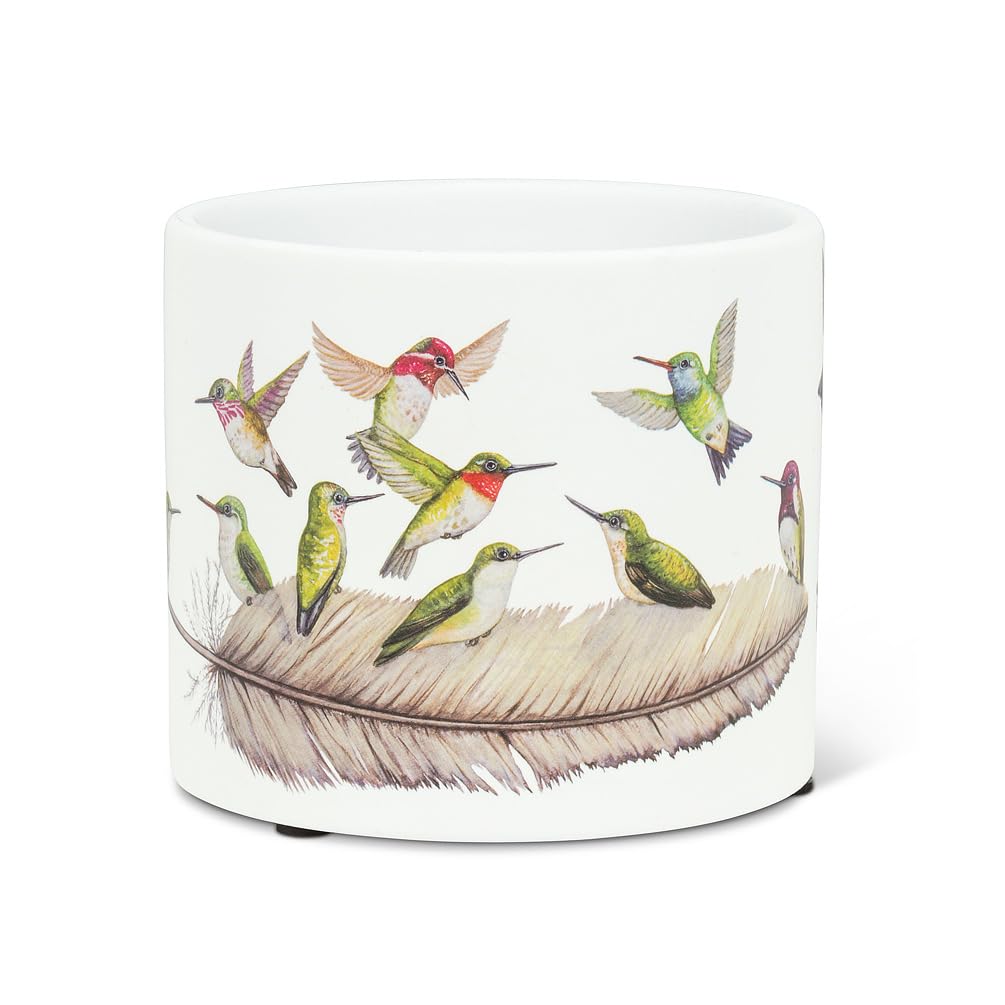 212 Main 4.5 in. Ceramic Hummingbirds Planter White - Small