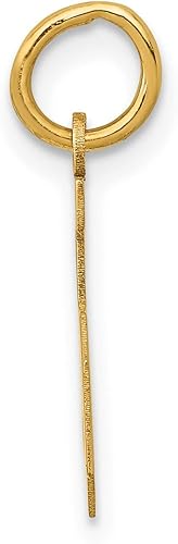 Miniatura 2 de Dije pequeño con número 5 pulido de oro amarillo de 14 k, 0.709 in x 0.276 in, Metal