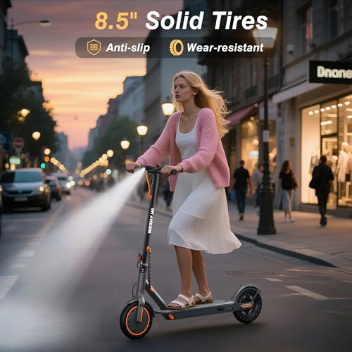 Image of WERHY Electric Scooter, 500 /350W Powerful Motor, 22 /19 MPH Max Speed, 28-15 Miles Range, Lightweight Foldable Kick Scooter with Dual Braking Systems, Smart APP
