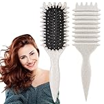Curl Defining Brush, 1 PCS Curly Hair Brush, Brush for Curly Hair, for Combing and Shaping Men's and Women's Curls to Reduce Pulling (Beige)