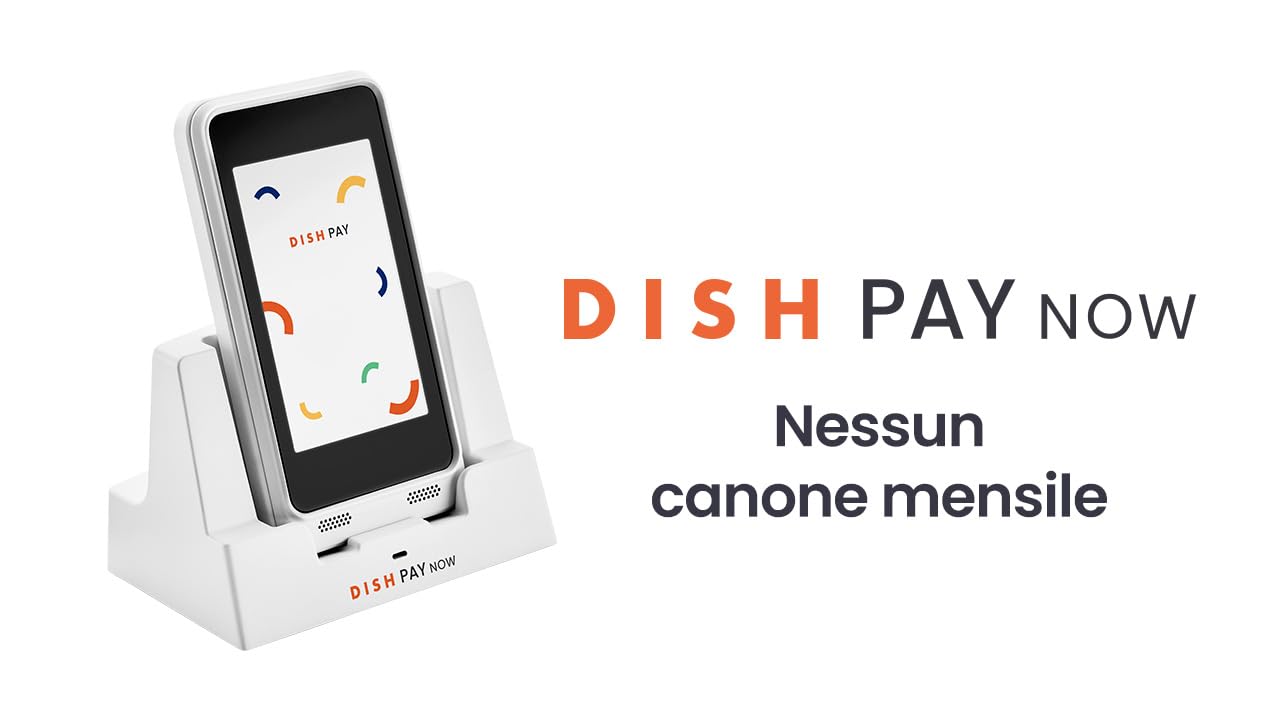 DISH Pay Now - Lector de tarjetas sin contacto con estación de carga, 7.55 x 1.47 x 14.05 cm, blanco