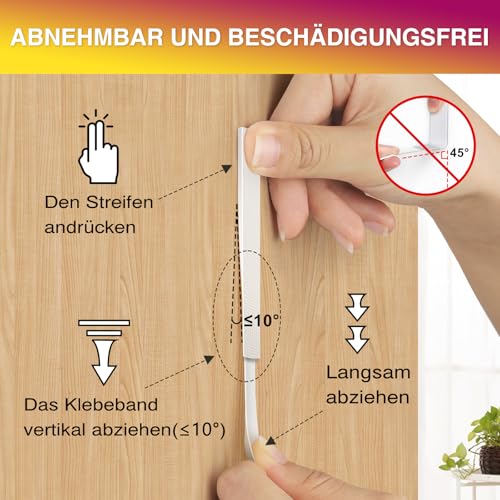 Summerbrite Klebestreifen 15 Paar (30 Streifen,Größe XL) Bilder Aufhängen ohne Bohren, Klettband Selbstklebend,Streifen halten bis zu 6,8 kg, Rückstandslos, Geeignet für Fotorahmen, Dekorationen