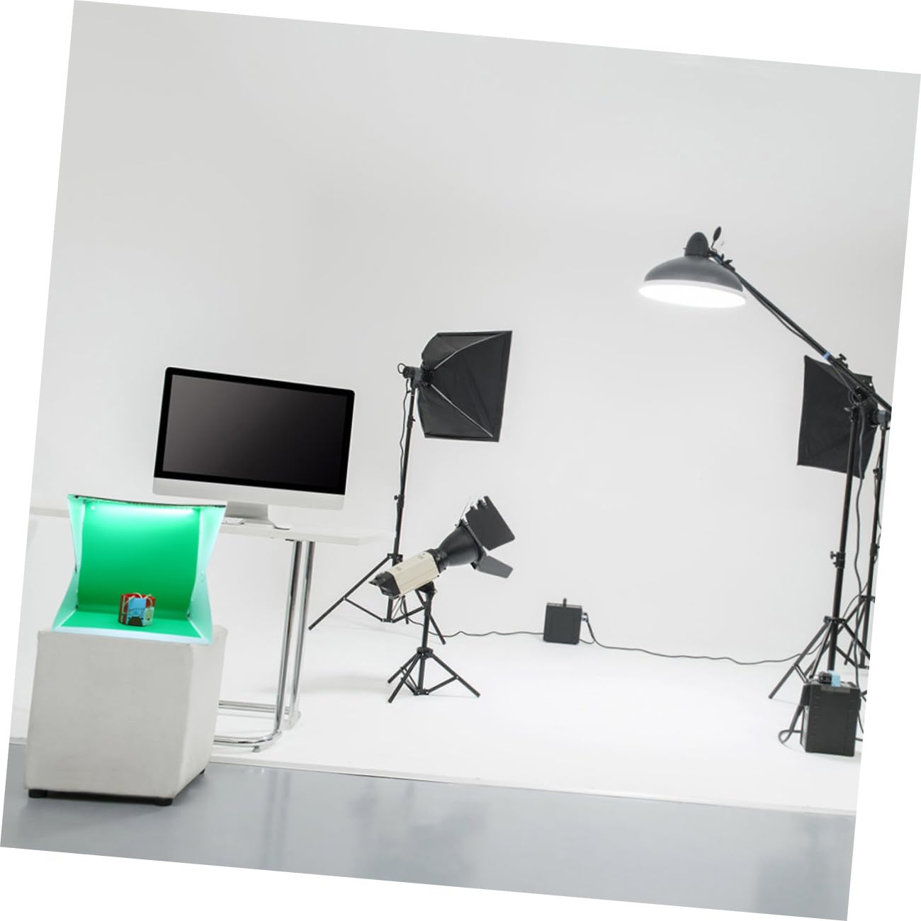 Mini Boîte Photo Portable 40cm LED Réglable, Tente D'éclairage Cube en PVC et Polyester, Fond de Photo Blanc Anti-Reflets pour Petits Produits