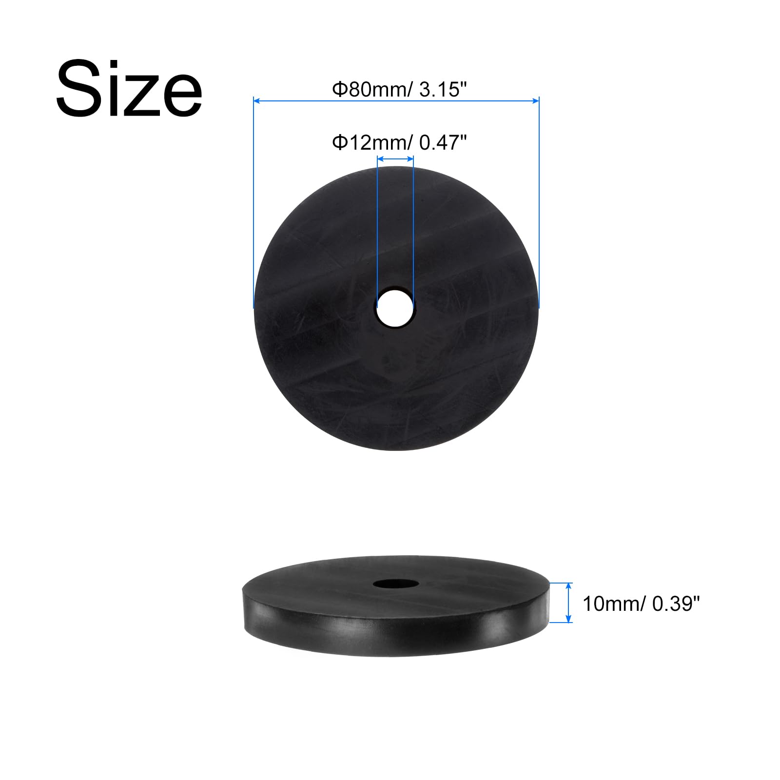 QUARKZMAN 8er-Set Gummispacer - 70mm Ø X 33mm Innendurchmesser X 10mm Höhe - Runde Anti-Vibrationspads Für Maschinen & Automotive