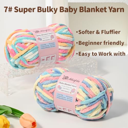 Image of 10.58 oz /147.6 yds Chunky Chenille Yarn for Crocheting, #7 Super Bulky Baby Blanket Yarn for Crocheting Soft, Fluffy Velvet Yarn for Knitting, Amigurumi Crochet Yarn for Crafts (3 Red)