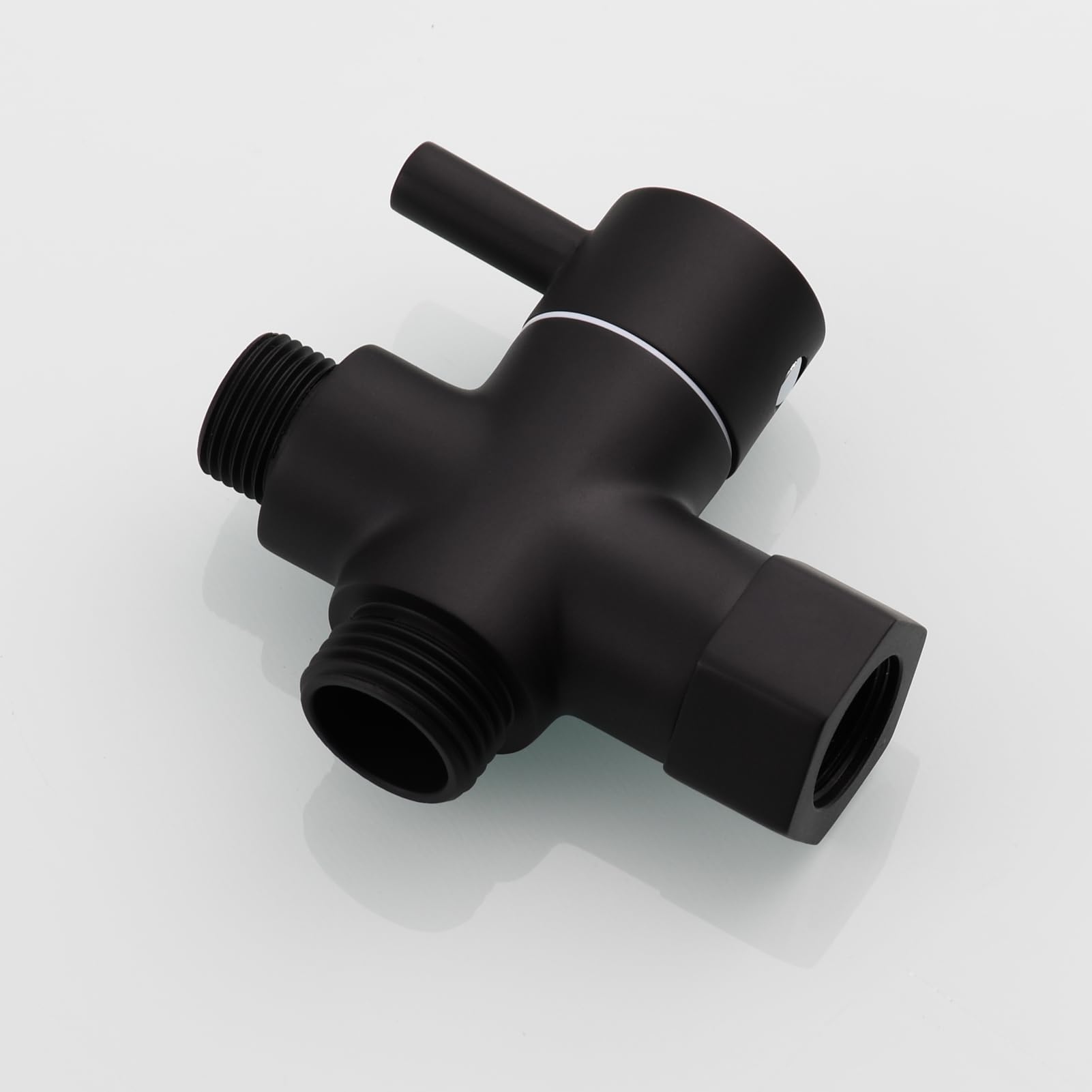 Tecmolog Déviateur à 3 Voies le Laiton Vanne D'arrêt 3/8”-12/17 Adaptateur pour la Ligne D'eau de Toilette,Noir,DSF007DB