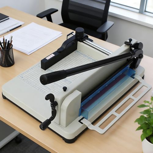 Cortador de papel resistente, guillotina manual A4 con bloqueo de hoja y abrazadera automática para cortar papel, cuero, PVC y telas no tejidas