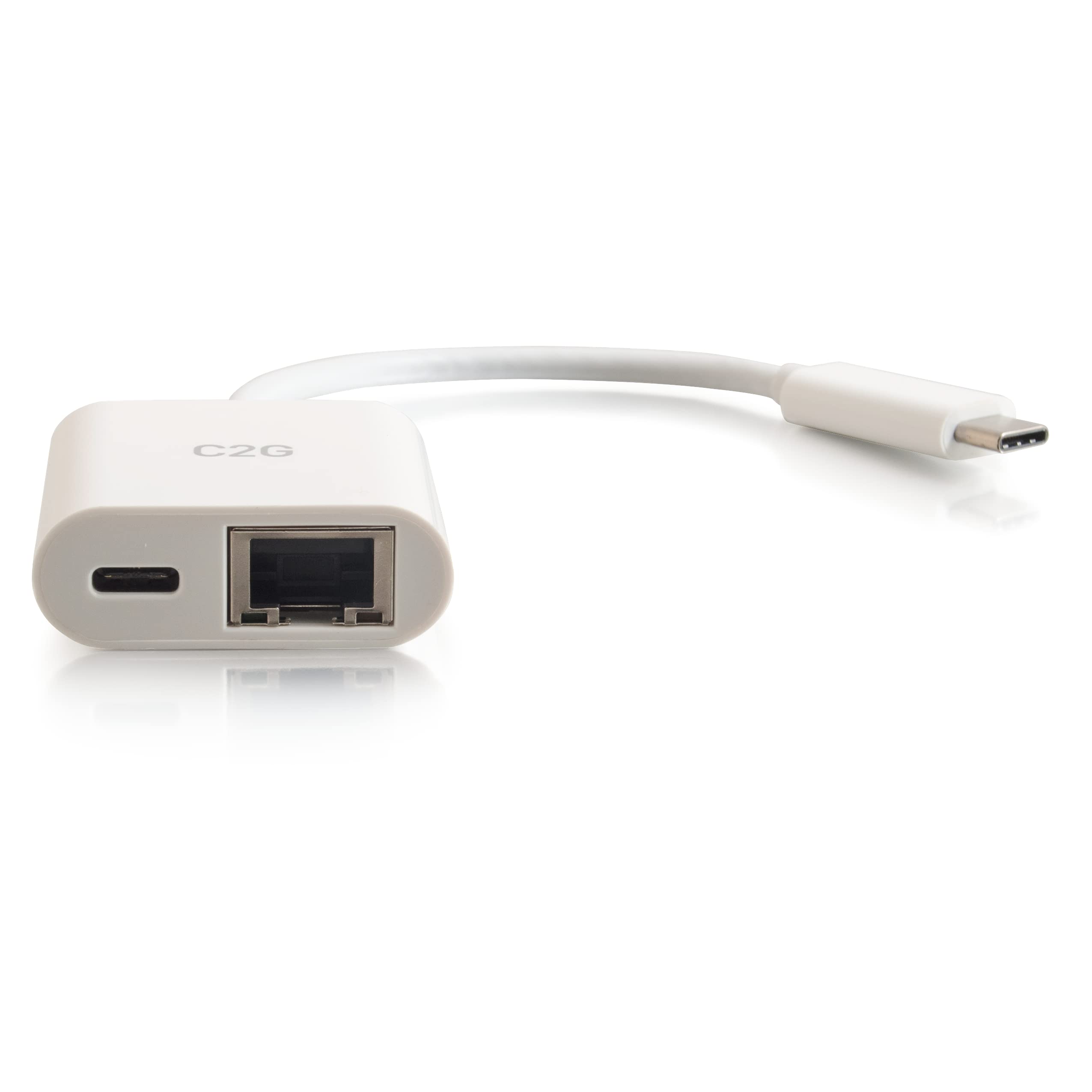 C2G Adaptateur USB-C vers Ethernet avec alimentation Delivery - Blanc - Adaptateur réseau - USB-C - Gigabit Ethernet x 1 - Blanc