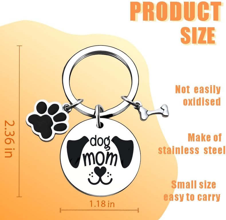 Dog Mom gifts for women Paw Dog Keychain, Funny Mum Gift Keyring Pet Owner Gift, Dogs Themed Keyring for Women Men Bag Purse Wallet Handbags Backpack for Halloween Birthday Christmas - Image 6