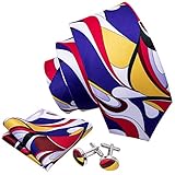 Hi-Tie Abstract Novelty Print Tie Set for Men Silk