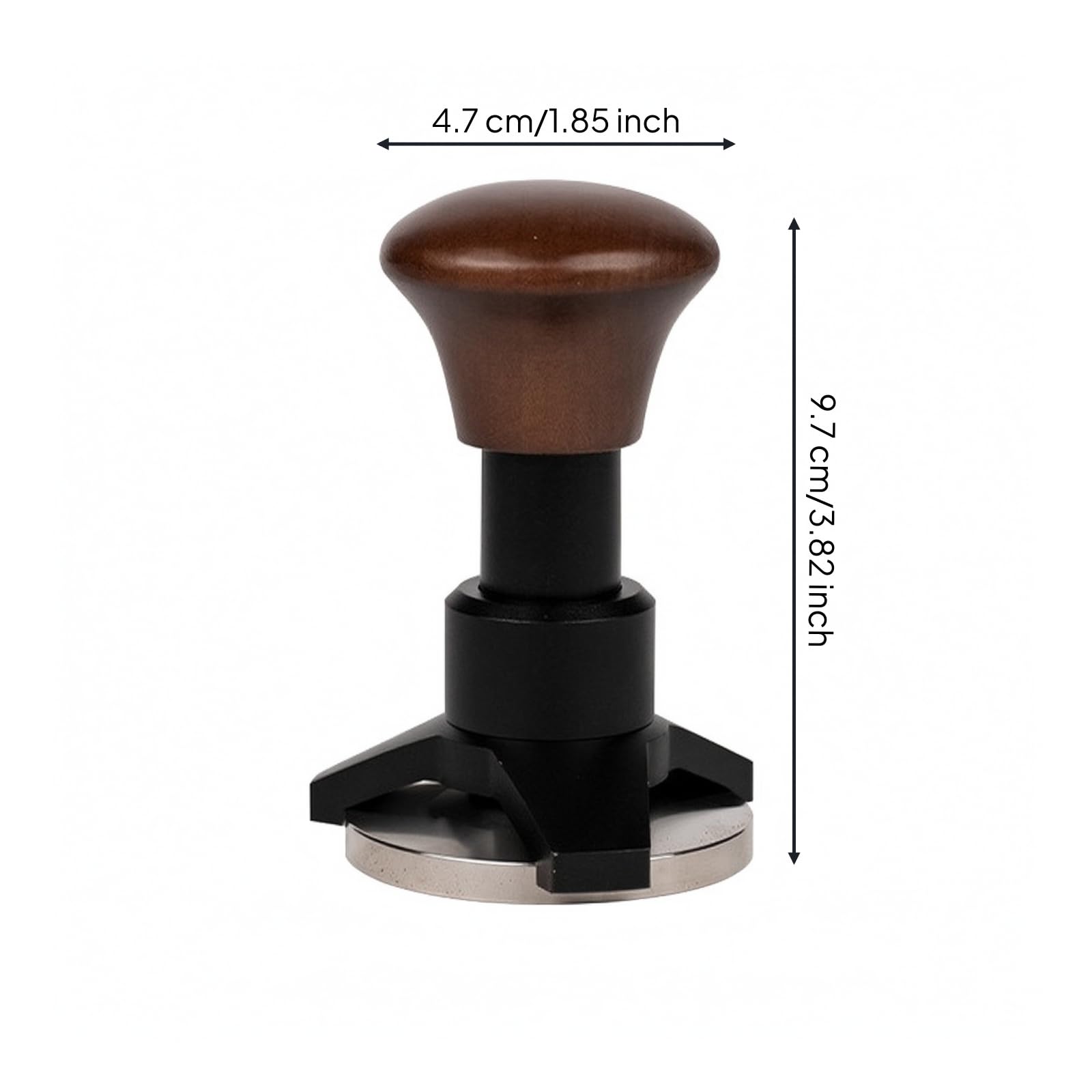 Pressino per Ergonomico | Uniforme, Pressacaffè con Manico in Legno, Professionale, Pressacaffè con Base in Acciaio Inox, per, 53MM