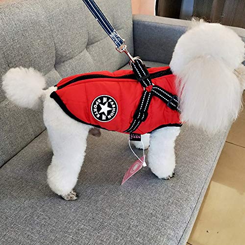 Hunde-Wintermantel mit Geschirr, Outdoor, warme kleine Hundejacke, kaltes Wetter, gepolsterte Hundeweste, Kleidung für Katzen, Welpen, kleine Hunde