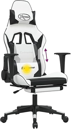 Miniatura 8 de Silla de escritorio para juegos de masaje con reposapiés, silla de computadora para juegos, adecuada para ver actuaciones, trabajar, descansar,