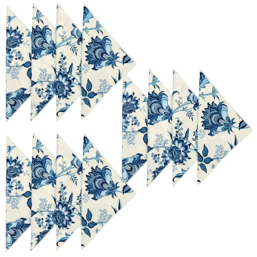 Servilletas de Tela Azul Floral 18 x 18 Pulgadas Pack 12 miniatura 1