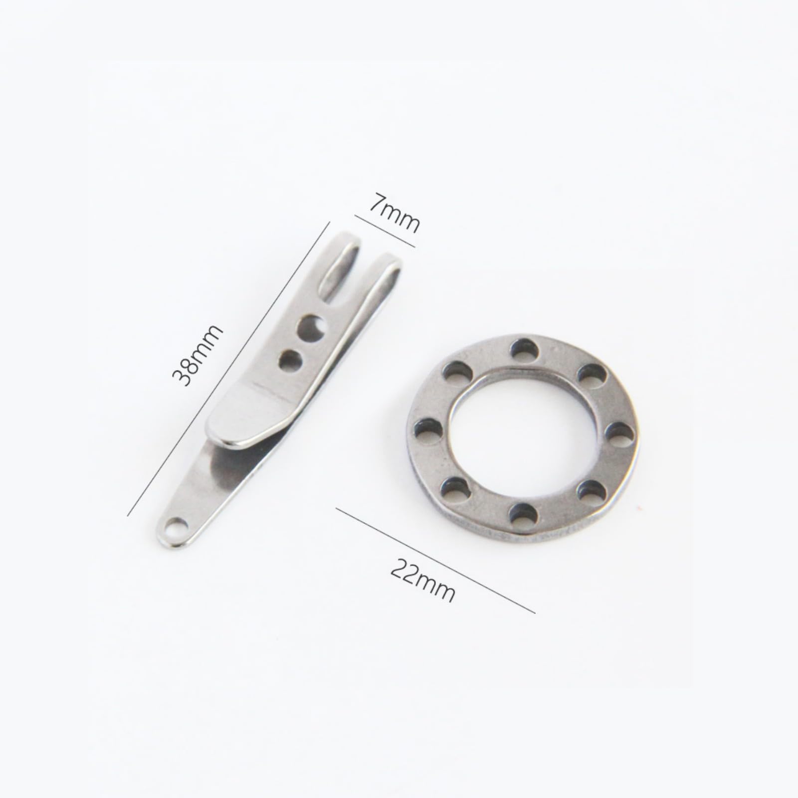 Keenso Clip Tascabile A Sospensione In Acciaio Inox – 2 Pezzi Con Portachiavi – Gancio Multiuso Per Appendere Coltelli, Torce E Chiavi - 3