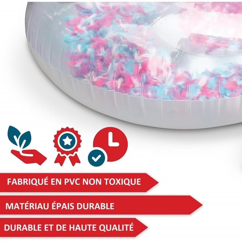 Ballon Flotteur Signe Gonflable pour piscines XXL 183x162x117 cm pour Adultes et Enfants à partir de 14 Ans Bouée de Natation