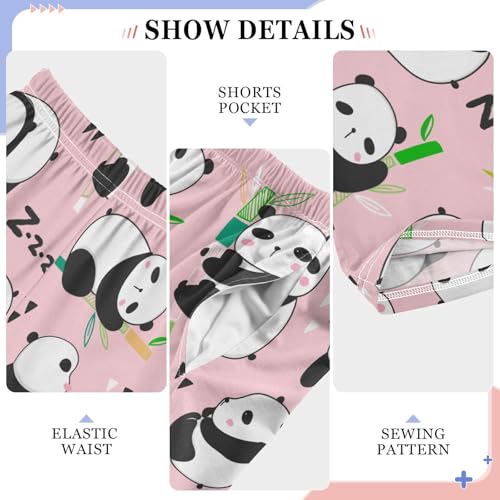 ZZXXB Lovely Panda Sleeping Boys Long Pants Soft Trousers Elastic Waist Kids Lounge Bottoms with Pockets S-XL4