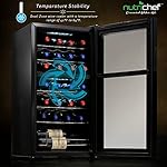 NutriChef PKCWCDS285 28 Bottle Fridge | Dual Zone Chiller | Adjustable Temperature 41°F to 64°F | Ultra Quiet Operation | Wine Cooler for Home, & Office | Free Standing 33x16x17 in (Black) - Image 3