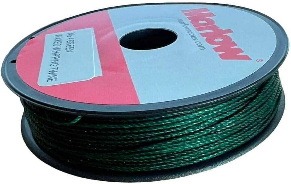 SGT Knots - Marlow Wax Polyester Whipping Twine #4 - for Rope Splice, Whipping Ropes, Sail Twine, General Utility - 134 FT Green