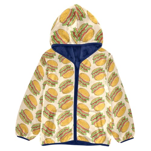 Hamburger Girls Fleece Jacket Girls Fall Jacket Girls Zip Up Hoodie Girls Sherpa Jacket 2-10T