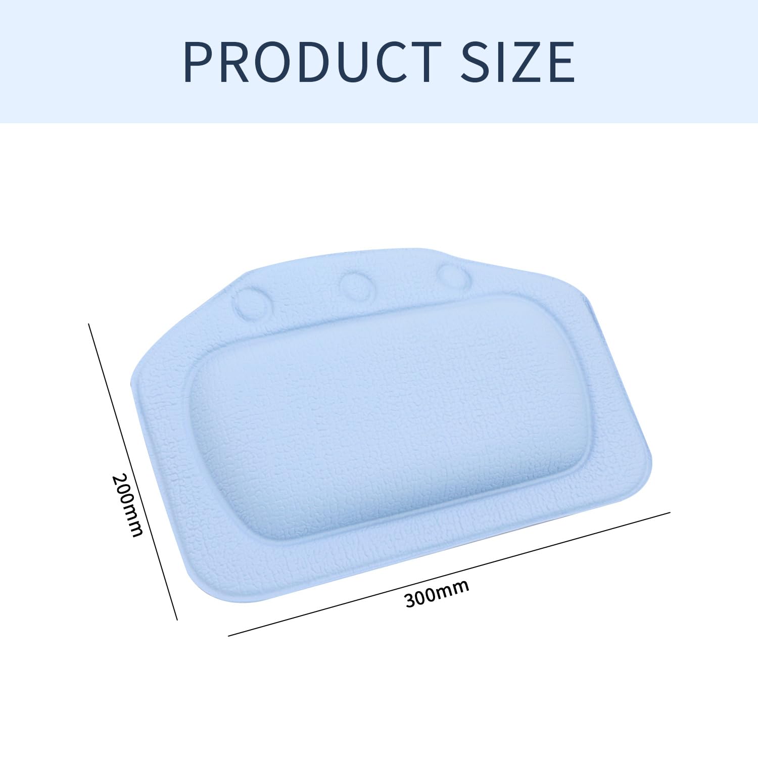 Almohada Bañera Baño Cojín Bañocon - 3 Ventosas Antideslizantes Tecnología 4D Air Mesh Cuello Ergonómica, Waterproof Bath Headrest Bathtub para Todas Las Bañeras, SPA en Casa Bañera de Hidromasaje