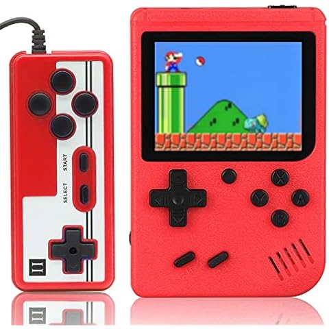 DIFCUL Handheld Game Console,Retro games console with 800 Classical Games,3.0-Inches Display Gameboy ,1020mAh Rechargeable Battery Game Player Support for Connecting TV and Two Players(Red) Cover
