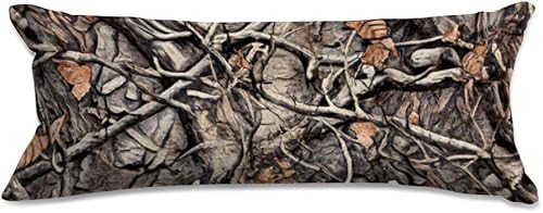 Tamengi - Funda de almohada corporal, 20 x 54 pulgadas, diseño de camuflaje de caza, 8 fundas de almohada corporal con cierre de cremallera oculto,