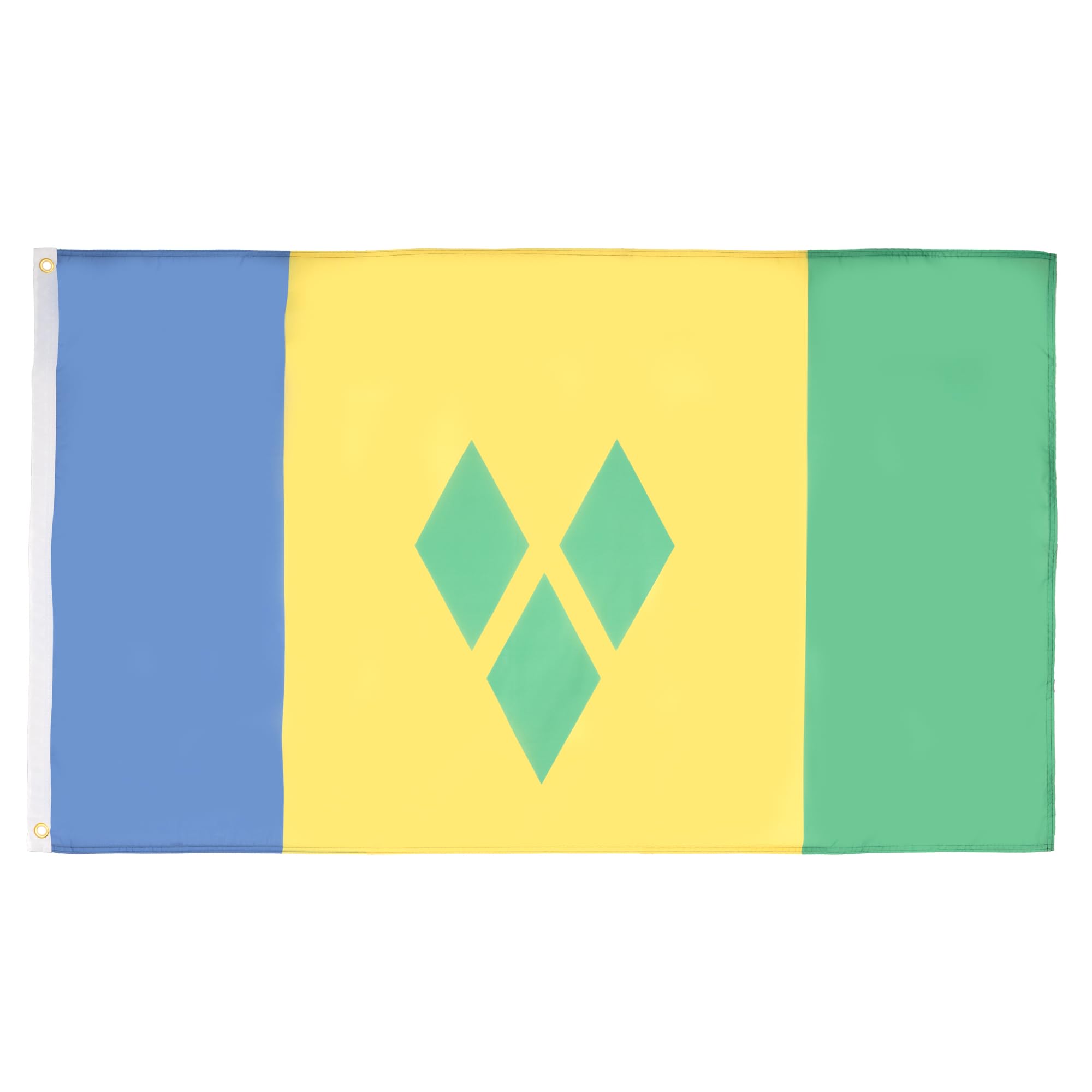 AZ FLAG - Saint Vincent Flag - 2x3 Ft - 100D Polyester Vicentian Banner with Two Metal Grommets - Fade Resistant - Vivid Colors - 2' x 3' Feet - 90x60