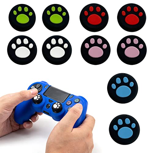 JINWEORI 5 Pares de Tapas Protectoras de Palo analógico con Forma de Pata de Gato PS5 Caps Grip para Xbox One Series para Controlador PS4 PS5 Accesorios para Controlador Joystick Protection Stick