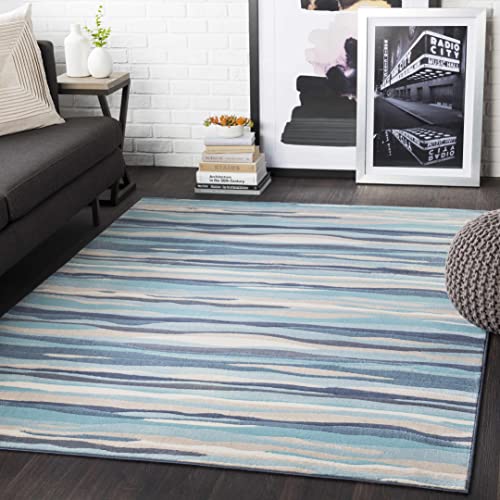 Hauteloom Basco Living Room, Bedroom Area Rug - Modern Wavy
