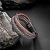 Speroto Mens Bracelet, Adjustable Premium Leather Bracelet for Men Brown Stainless Steel Magnetic Clasp, Multi-Layer Braided Genuine Leather Bracelet Gift Idea for Men/Women (Brown, 8.5'') #2