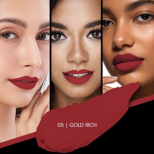 Image of Colors Queen Kiss Lips Matte Lipstick | Smudge Proof & Non Transfer | Creamy Matte Long Stay Lipstick for Women (05 - Gold Rich)