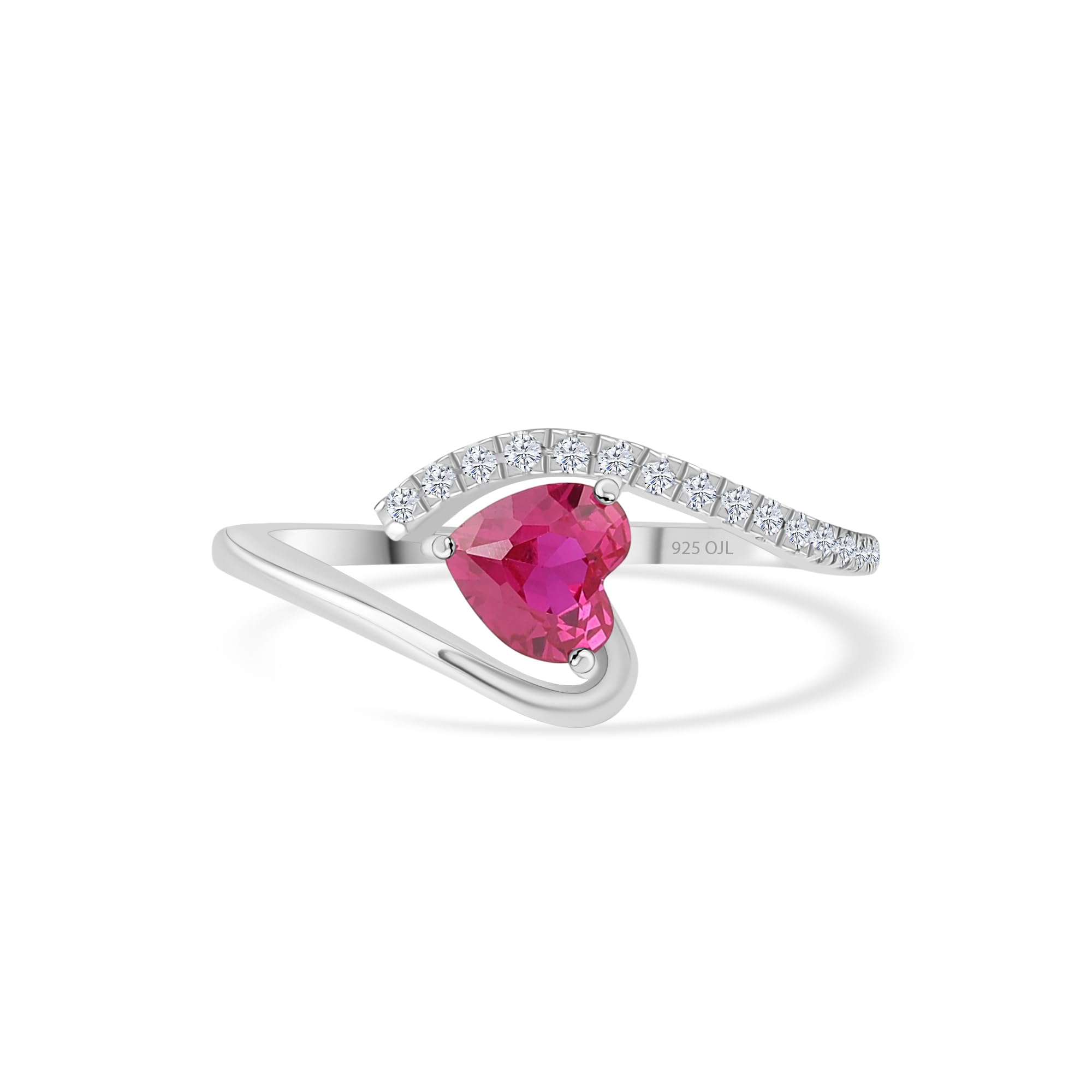 Ornate Jewels 925 Silver American Diamond Red Ruby Heart Ring for Women and Girls | With Certificate of Authenticity & 925 Stamp | Life-time Warranty* (B085G8THJ5) Amazon Price History, Amazon Price Tracker