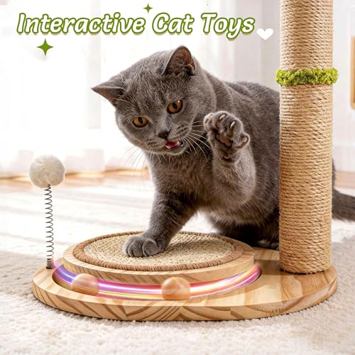 Rascador para gatos torre de 39 pulgadas con juguete interactivo miniatura 2