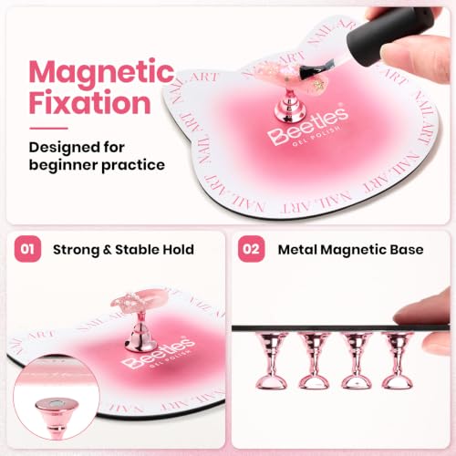 Image of Beetles Nail Stand for Press On, Magnetic Nail Holder for Nail Art Painting