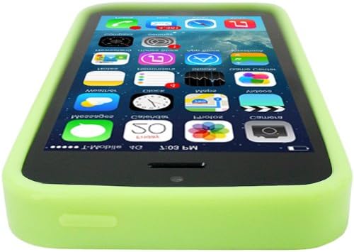 LUVVITT Clearview Slim Clear Back Case with Bumper/Cover for iPhone 5C (Retail Packaging) - Clear/Green