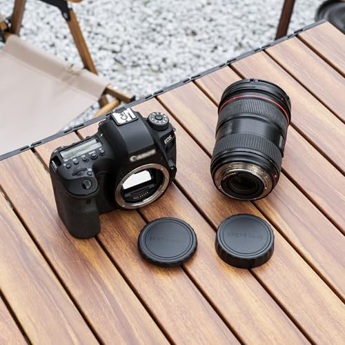 Image of JJC 2-Pack EF Mount Body Cap Rear Lens Cover for Canon T6 T7 T5 90D 80D 5D | for Canon Rebel T4i T5i T6i T6s T7i T8i XTi XSi SL3 SL2 70D 77D 60D 5D Mark II III IV 6D 7D & More EF Mount Camera and Lens