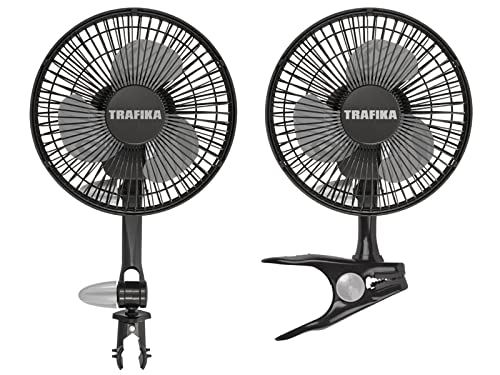 TRAFIKA Clipfan /15cm 5W/Magnetischer Motor/Exklusive Klemme zur direkten Befestigung an den Stangen Growzelten/2 KLAMMERN:Tischklammer Klammer für die Stangen von Growzelten