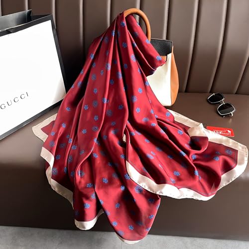 Image of ZDMHSH Fashion Scarves Scarf 100% Silk Feeling Scarf Silk Like Scarves Long Lightweight Sunscreen Shawls for Women