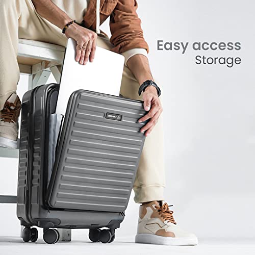 Image of Assembly Cabin Luggage 20 Inches & Large Check in 28 Inches Polycarbonate Set of 2 - Premium Hard Shell Suitcase Trolley - Grey