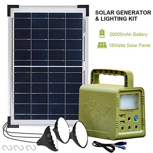 ECO-WORTHY 84Wh Portable Power Station, Solar Generator Lighting Kit with 18W Solar Panel and LED Lamp for Outdoor Camping, Hunting, Home Emergency Power Supply - Image 3