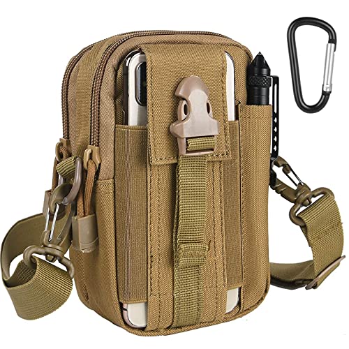 flintronic Bolsa Cintura Táctica, Bolso Cinturón Táctica Militar Compacta 1000D Nylon para Herramientas Pequeñas de Multiusos Teléfono Móvil al Aire Libre Deportes Senderismo y Camping, con Mosquetón