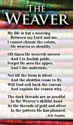 The Weaver (Christian Poetry Card - Packet of 100 - KJV)