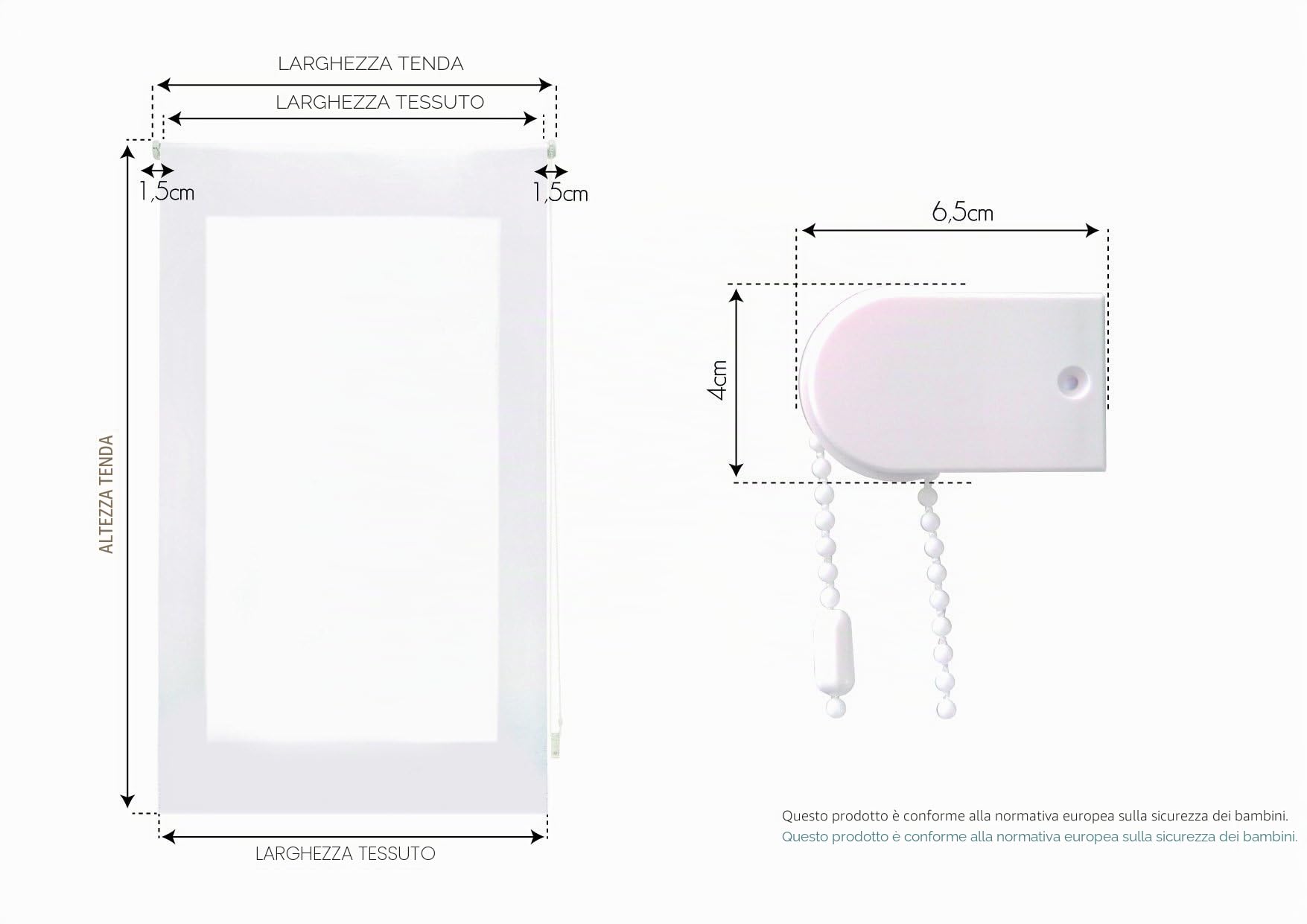 Uniestor Tenda a rullo traslucida tinta unita - Bianco sporco, 140 x 250 cm (Larghezza x Altezza) | Dimensioni del tessuto 137 x 245 cm. Tenda avvolgibile traslucida