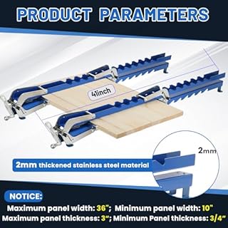 41 Inch Panel Clamps Woodworking (2-Pack) with Mounting Brackets, 4-Way Pressure Steel Parallel Clamps for Cutting Boards, Tabletops, and Cabinet Cutting Board Clamps For Precision Projects