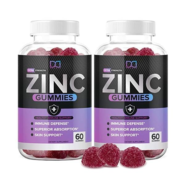 Dakota 120 Gummies Zinc 50mg Supplements Chewable Gummies w Vitamin D3 Echinacea Vitamins for Adults Kids, Zinc Gummy Immune Support