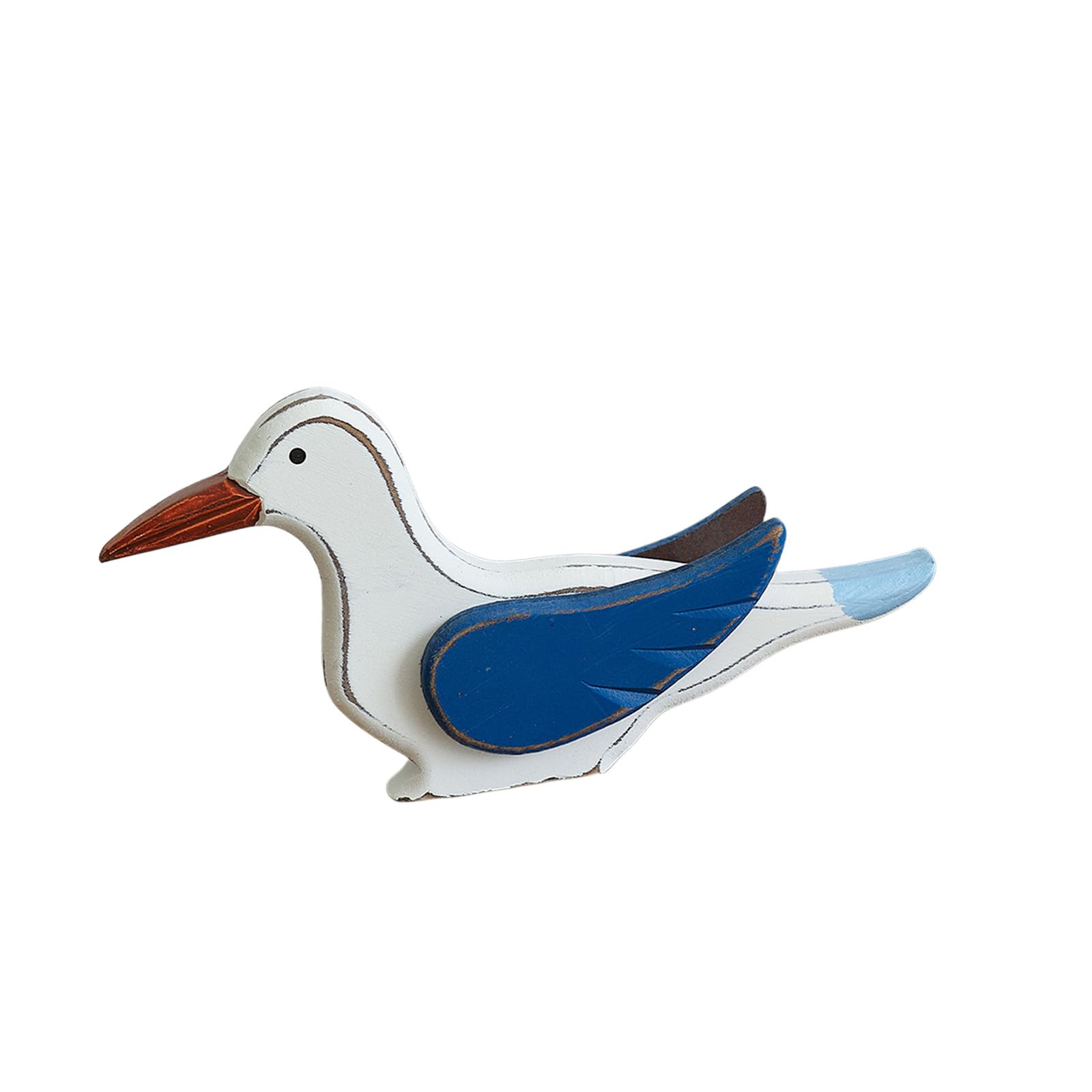 alloneslife Wooden Seagulls Figurines Rustics Wood Sea Bird Sculpture Nauticals Decors Accents Decorative Ornament Coastal Decors Nauticals Home