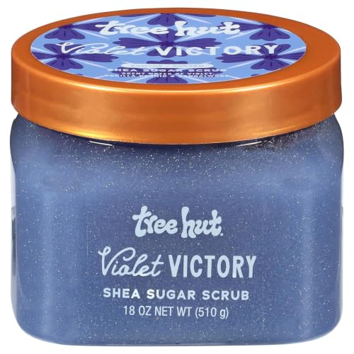 Image of Tree Hut Body Scrub for Women, Violet Victory, 18 Ounce (Pack of 12)